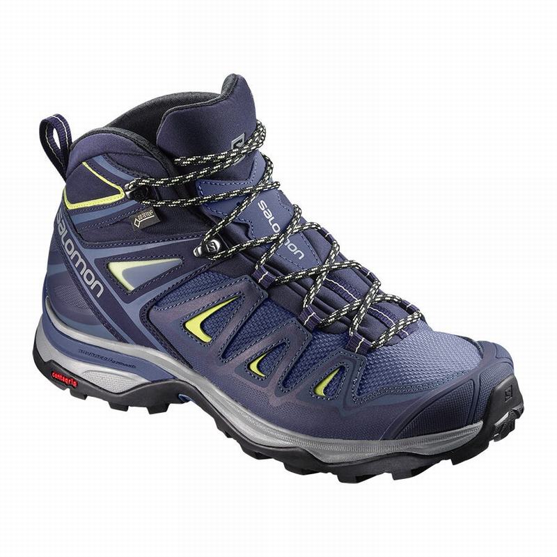 Buty Turystyczne Damskie Salomon X ULTRA 3 WIDE MID GORE-TEX - Niebieskie - Polska (592-HFOSJI)